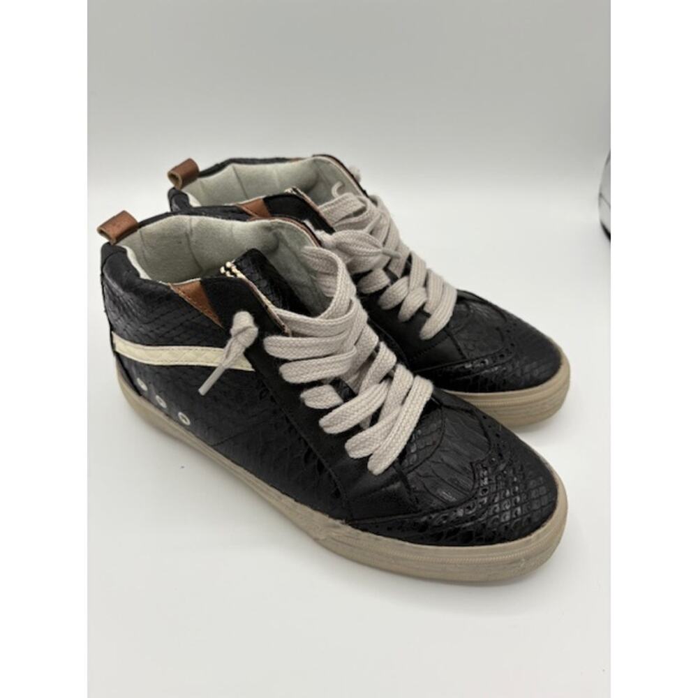 Shu Shop Riley Black Snake Sneakers Size 6.5